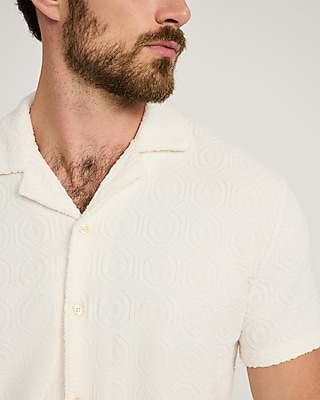 Textured Geo Terry Cloth Polo