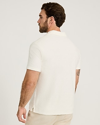 Textured Geo Terry Cloth Polo