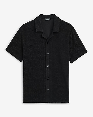 Textured Geo Terry Cloth Polo