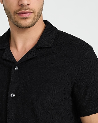 Textured Geo Terry Cloth Polo