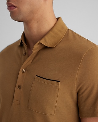 Tipped Pocket Luxe Pique Polo