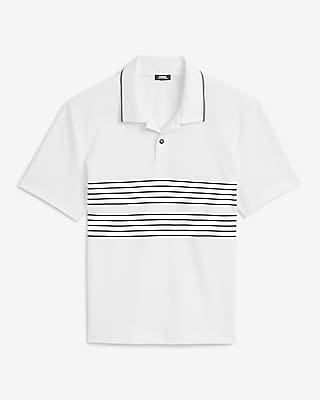 Tipped Striped Pique Everyday Performance Polo