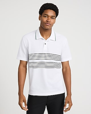 Tipped Striped Pique Everyday Performance Polo