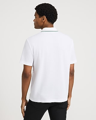 Tipped Striped Pique Everyday Performance Polo