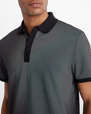 Textured Covered Placket Everyday Performance Polo