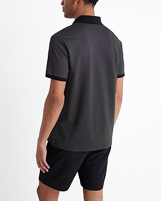 Textured Covered Placket Everyday Performance Polo