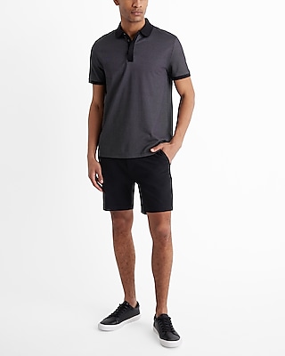 Textured Covered Placket Everyday Performance Polo