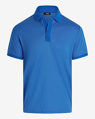 Textured Covered Placket Everyday Performance Polo