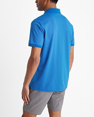 Textured Covered Placket Everyday Performance Polo