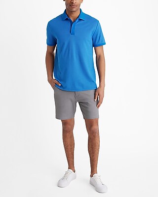 Textured Covered Placket Everyday Performance Polo