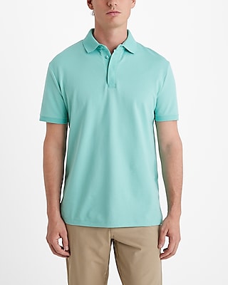 Textured Covered Placket Everyday Performance Polo