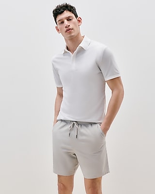 textured covered placket everyday performance polo