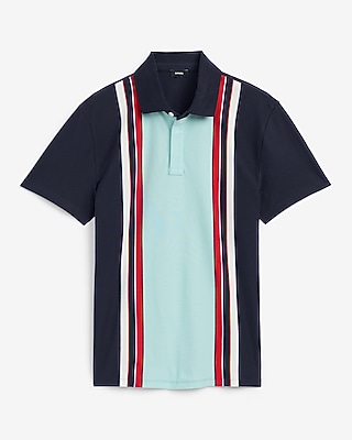 Vertical Block Striped Luxe Pique Polo - image 4