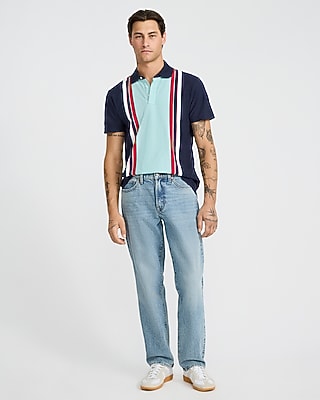 Vertical Block Striped Luxe Pique Polo - image 3