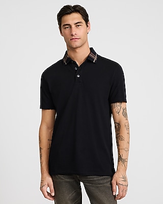 Tipped Contrast Collar Luxe Pique Polo