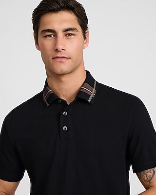 Tipped Contrast Collar Luxe Pique Polo