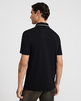 Tipped Contrast Collar Luxe Pique Polo