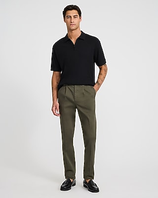 Textured Jacquard Classic Fit Zip Polo