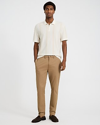 Striped Classic Fit Luxe Pique Zip Polo