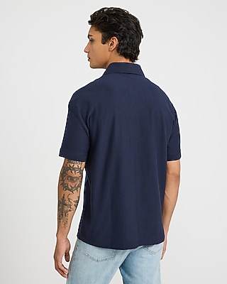 Classic Fit Striped Short Sleeve Luxe Pique Polo
