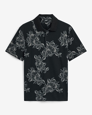 Floral Striped Luxe Pique Polo