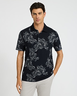 Floral Striped Luxe Pique Polo
