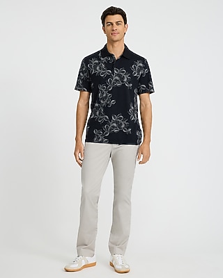 Floral Striped Luxe Pique Polo