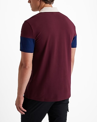 Color Blocked Perfect Pima Cotton Pique Polo