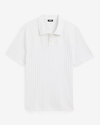 Textured Striped Jacquard Blocked Polo