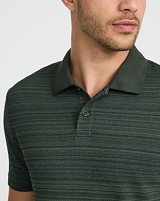 Textured Striped Jacquard Luxe Pique Polo