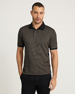 Mini Floral Print Cotton-Blend Jacquard Polo
