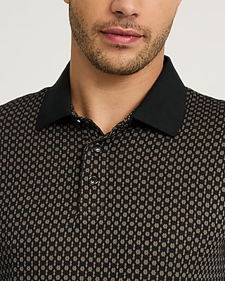 Mini Floral Print Cotton-Blend Jacquard Polo - thumbnail 2