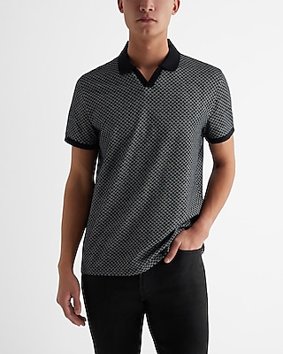 Mini Geo Johnny Collar Jacquard Polo