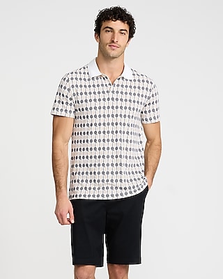 Mini Racket Print Pique Everyday Performance Polo