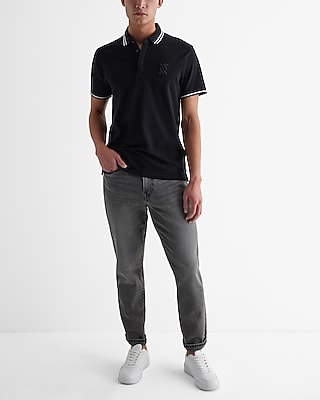 Embroidered X-Logo Perfect Pima Cotton Polo