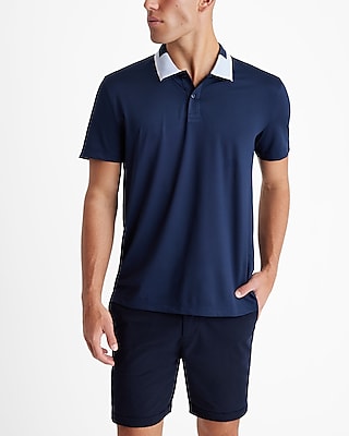 contrast placket pique everyday performance polo