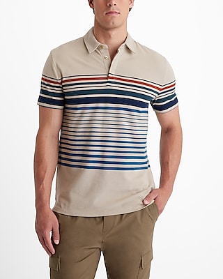 Striped Perfect Pima Cotton Pique Polo