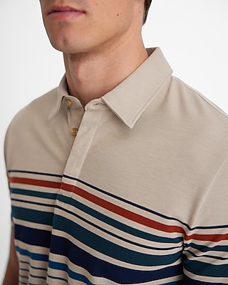 Striped Perfect Pima Cotton Pique Polo