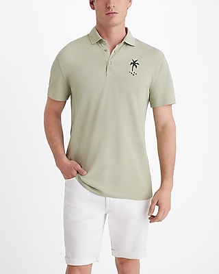 Embroidered Floral Perfect Pima Cotton Pique Polo