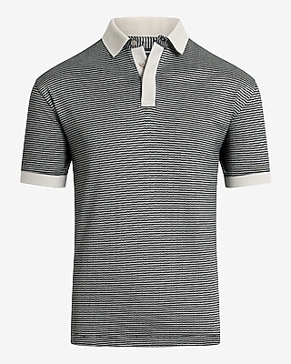 Striped Jacquard Short Sleeve Polo