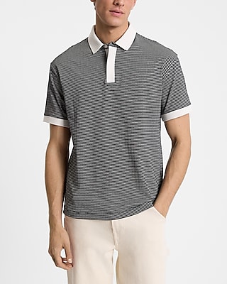 Striped Jacquard Short Sleeve Polo