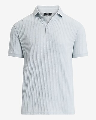 Ribbed Cotton-Blend Short Sleeve Polo