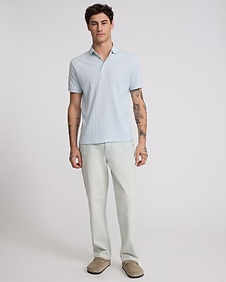 Ribbed Cotton-Blend Short Sleeve Polo