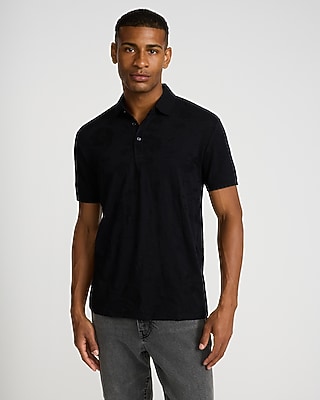 トップス Flowered Velour Jacquard Polo Shirt トップス Flowered Velour Jacquard Polo Shirt トップス