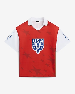 Team USA World Cup Red Color Block Soccer Jersey