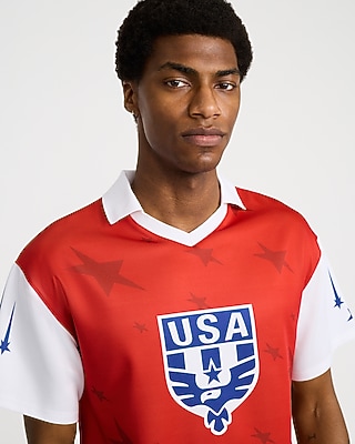 Team USA World Cup Red Color Block Soccer Jersey