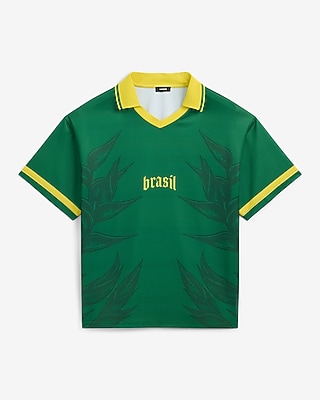 Team Brazil World Cup Green Tipped Soccer Jersey