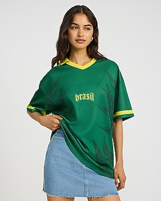 Team Brazil World Cup Green Tipped Soccer Jersey