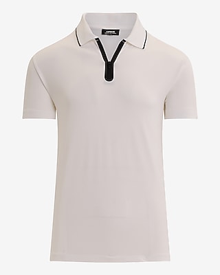 Tipped Zip Placket Pique Everyday Performance Polo