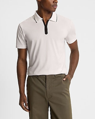 Tipped Zip Placket Pique Everyday Performance Polo